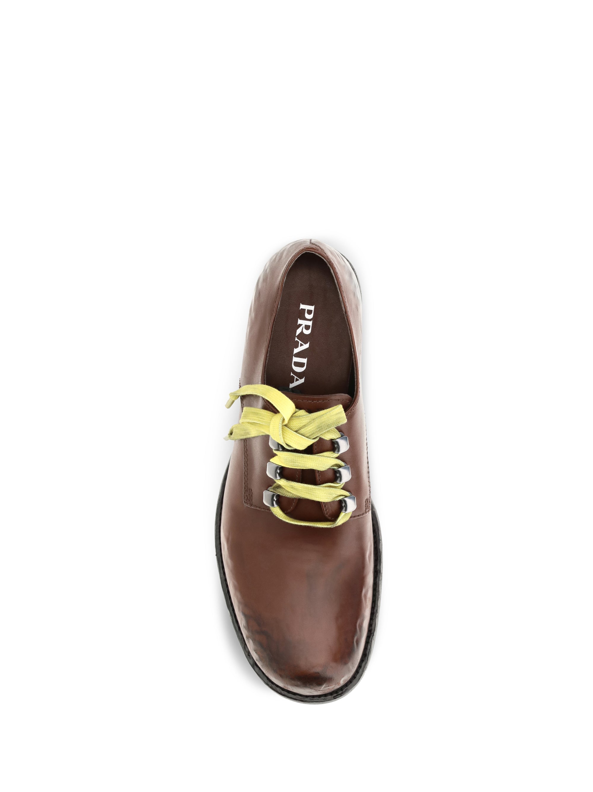 antique leather lace-up loafers