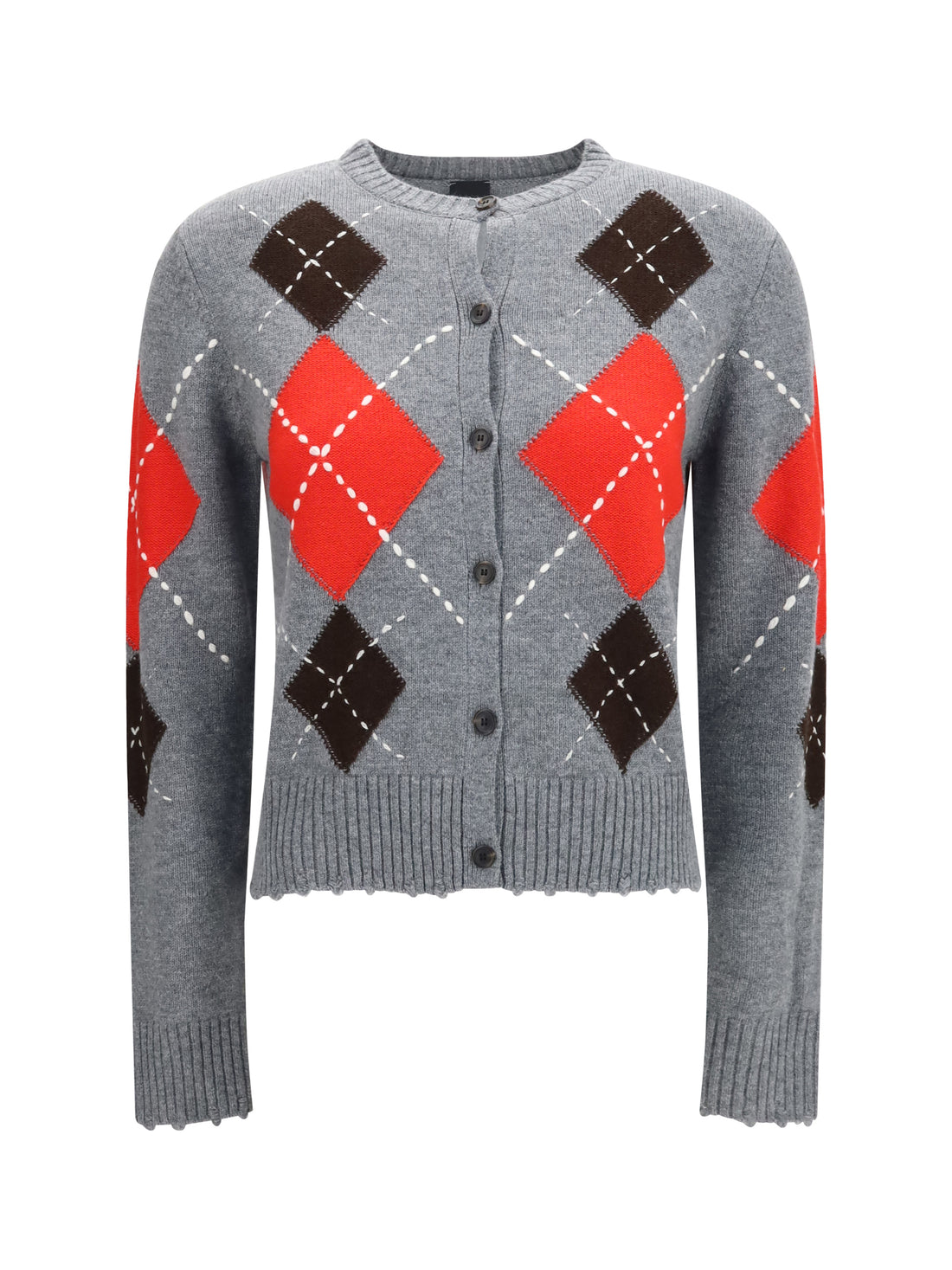 PINKO M cardiff diamond wool and cashmere crewneck cardigan