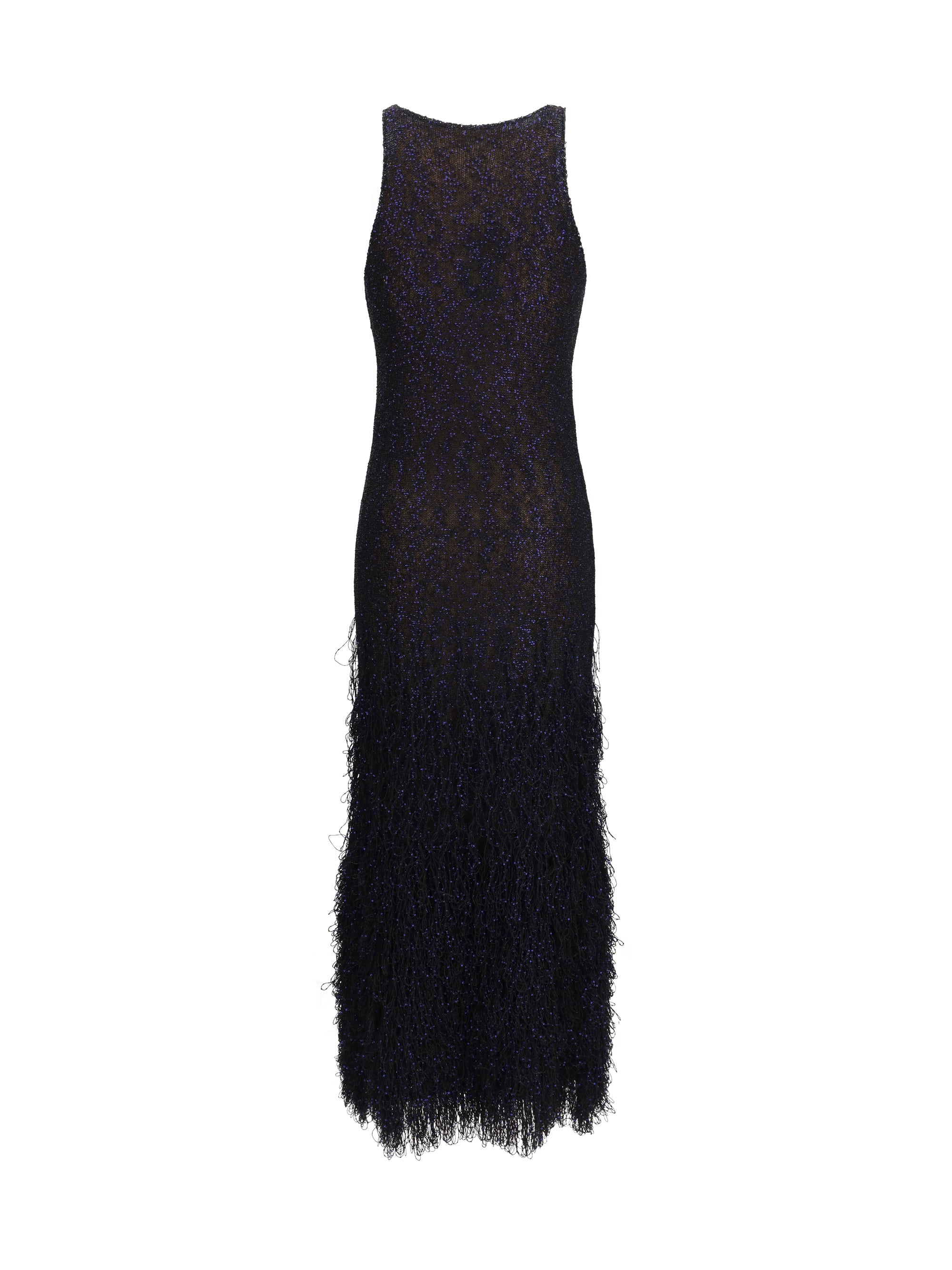 long sequin-knit dress