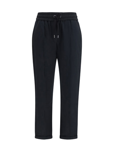 track stretch-fleece pants with monili detailing