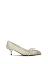 lace-up antique-finish leather pumps