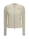 quilted knit cardigan