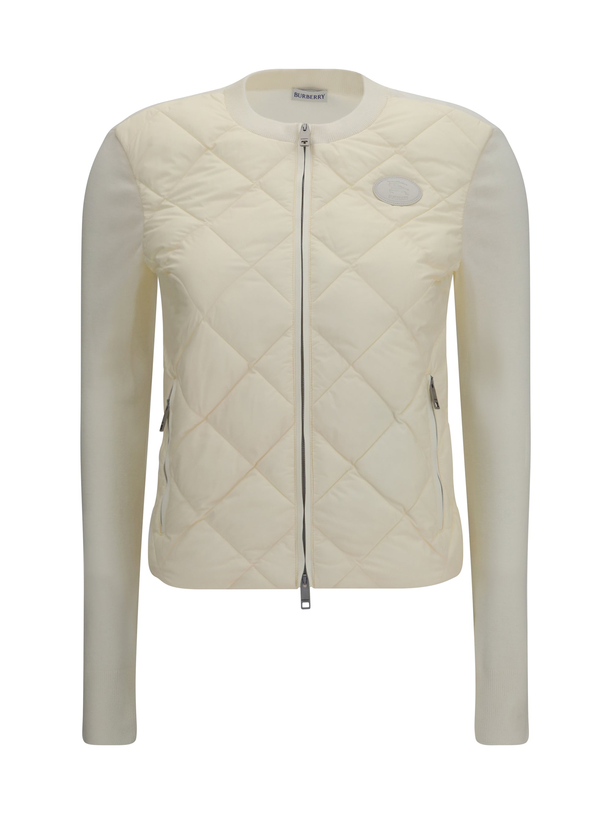 quilted knit cardigan