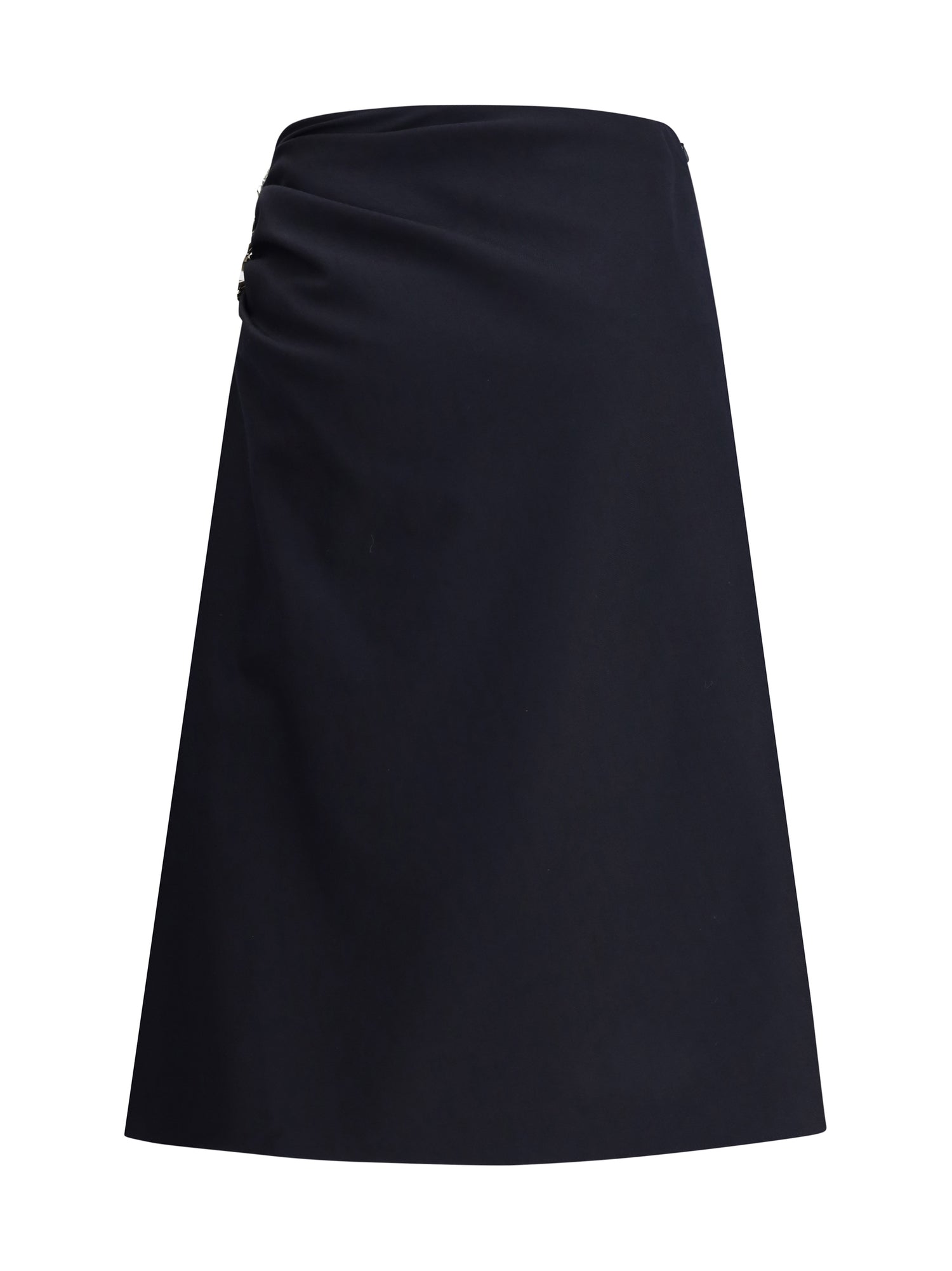DRIES VAN NOTEN 38 sovora blue midi skirt with lateral jewel embellishment