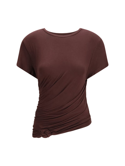 MAGDA BUTRYM 36 side-knot draped t-shirt