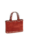 suede rockstud mini handbag