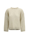 dazzling cable linen sweater with openwork ribbing