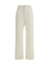 GOLDEN GOOSE 26 white denim pearl and crystal embroidered pants