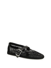 mesh and crocodile-print leather ballerinas