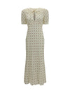 silk polka-dot midi dress