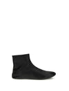 leather ankle boots lined with soft shearling