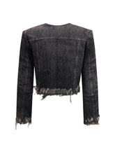 DIESEL M laser-engraved cotton-hemp denim jacket 