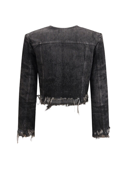DIESEL M laser-engraved cotton-hemp denim jacket 