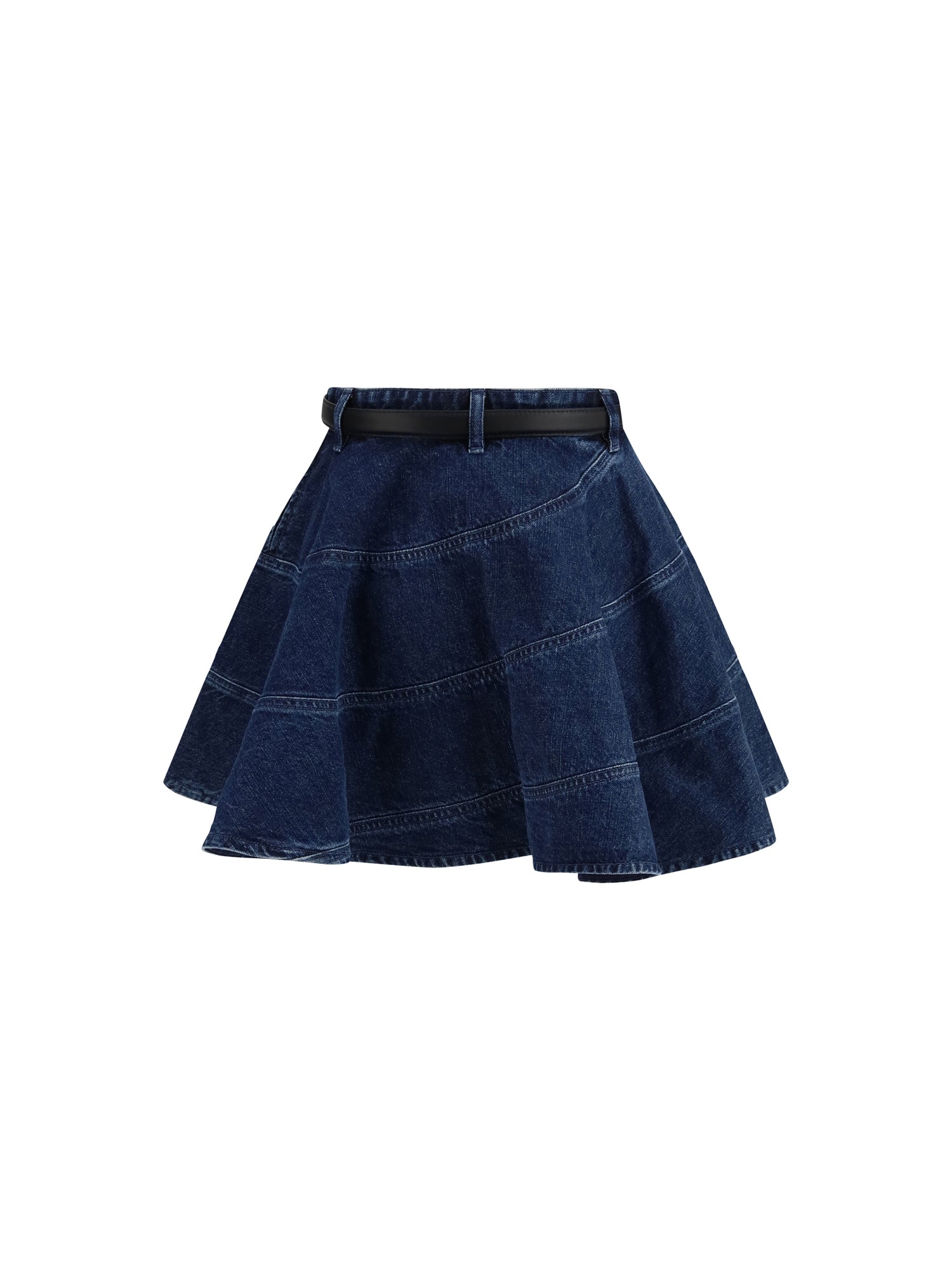 SELF-PORTRAIT 10 flared denim mini skirt