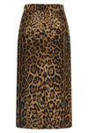 the all-over leo animal print longuette skirt by dolce & gabbana defines a rig