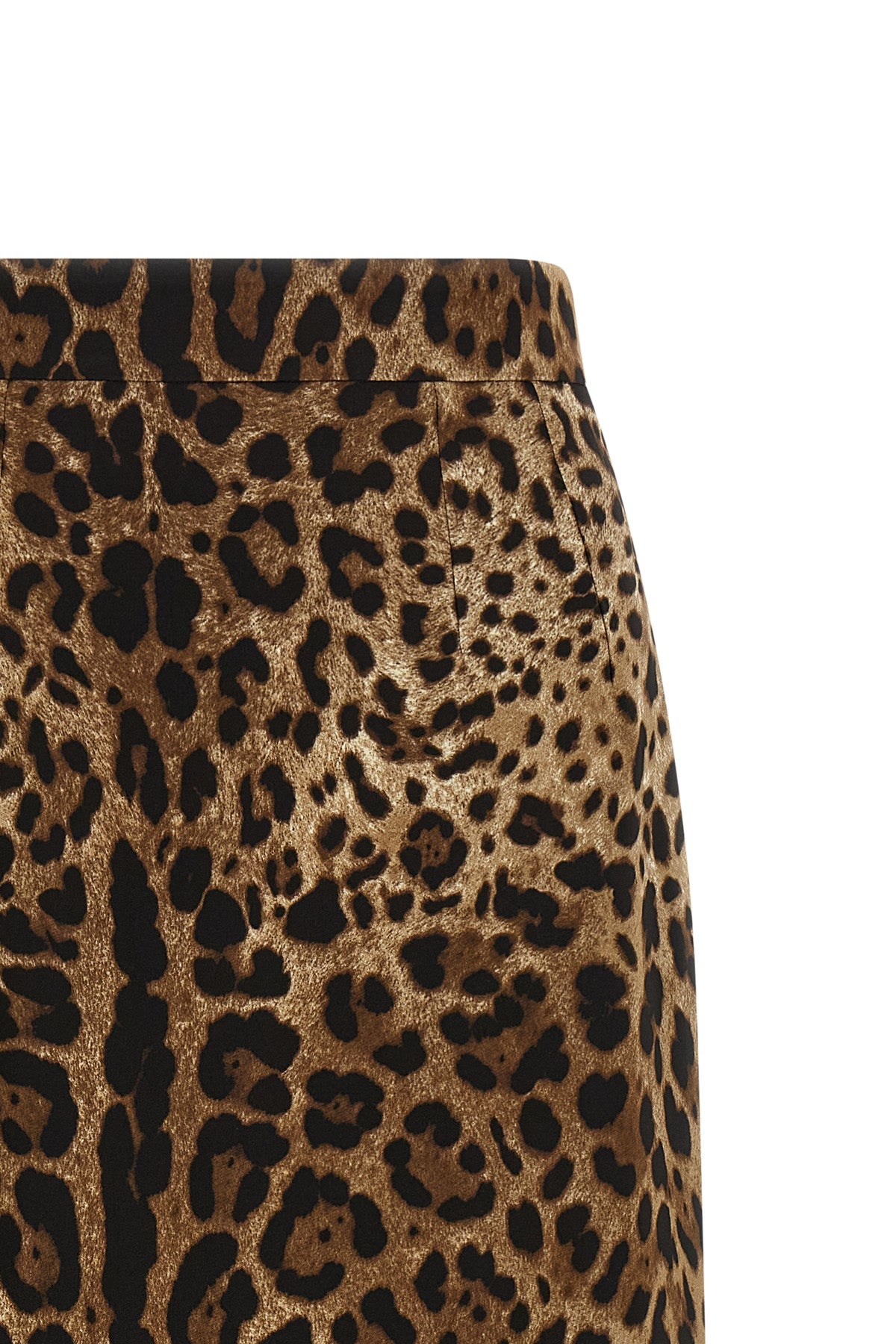 the all-over leo animal print longuette skirt by dolce & gabbana defines a rig