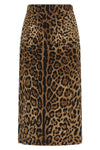 the all-over leo animal print longuette skirt by dolce & gabbana defines a rig