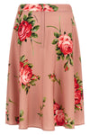 bouquet rose print silk midi skirt