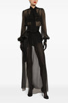 long silk chiffon skirt