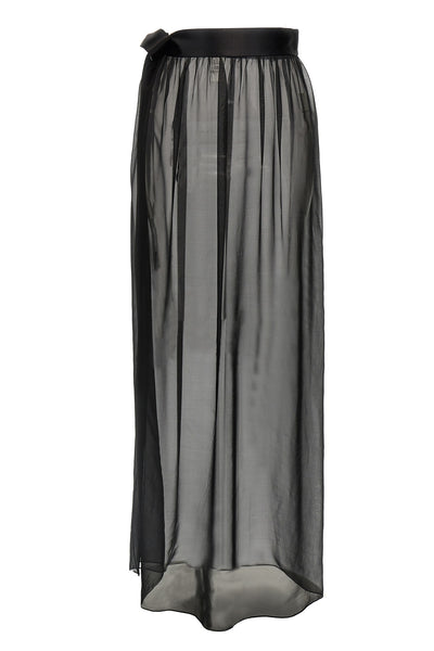 long silk chiffon skirt