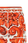 midi skirt in charmeuse maiolica print