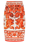 midi skirt in charmeuse maiolica print