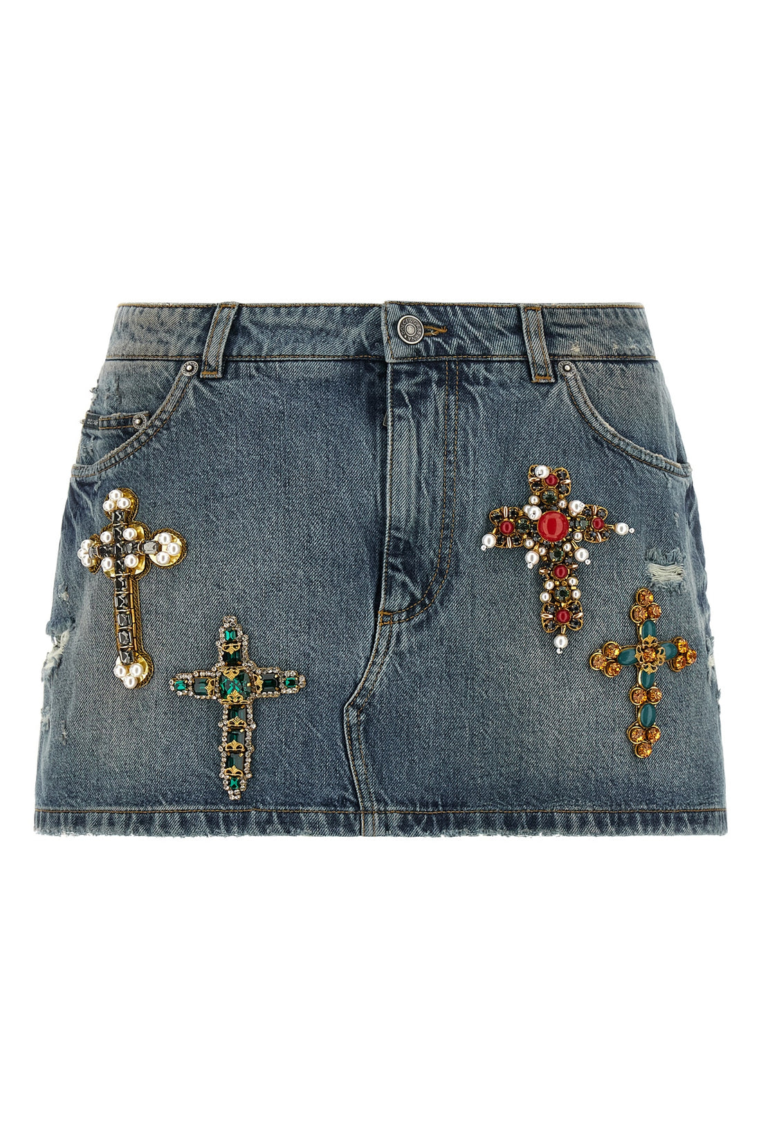 DOLCE &amp; GABBANA 42 the dolce&amp;gabbana mini skirt redefines casual aesthetics through meticulous tail