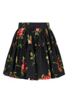 bouquet rose print cotton mini skirt