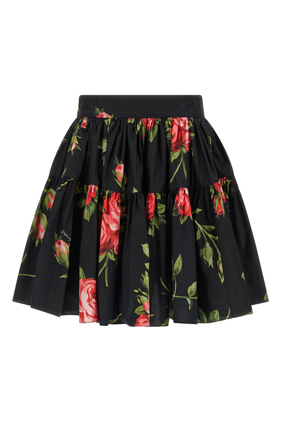 DOLCE &amp; GABBANA 40 bouquet rose print cotton mini skirt