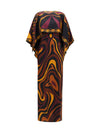 silk dress with shoulder cape