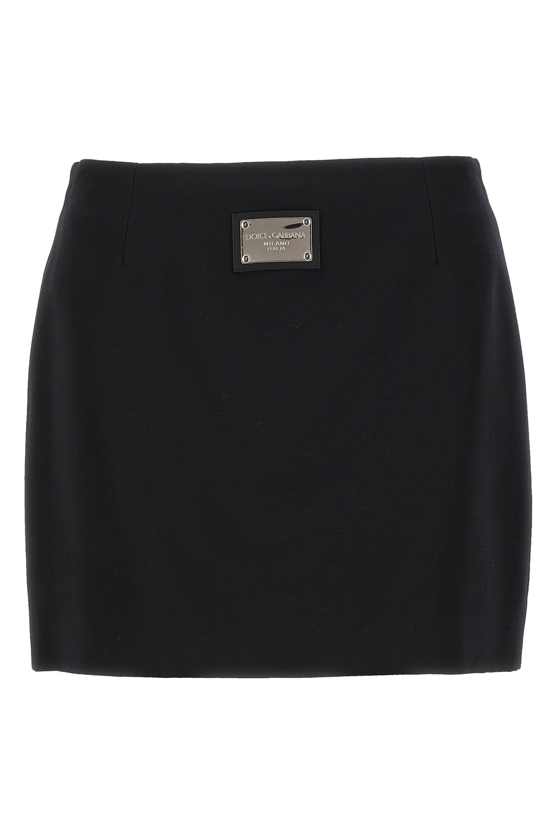 DOLCE &amp; GABBANA 40 mini skirt from the black sicily collection in ottoman fabric