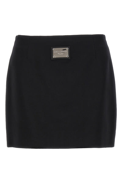 mini skirt from the black sicily collection in ottoman fabric