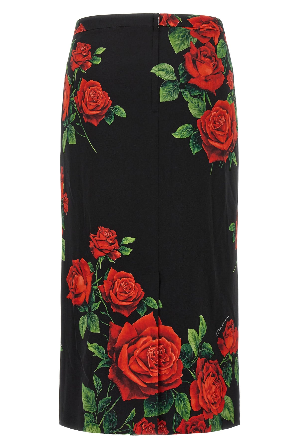 the dolce&gabbana midi skirt defines the silhouette through a pencil constructio
