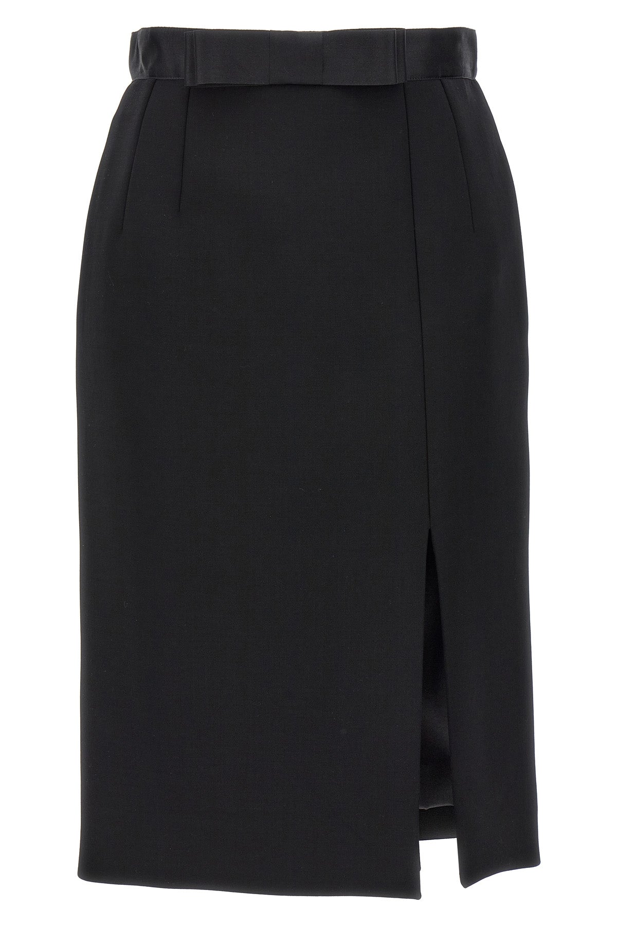 stretch wool pencil skirt
