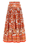 long skirt in maiolica print poplin