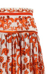 long skirt in maiolica print poplin