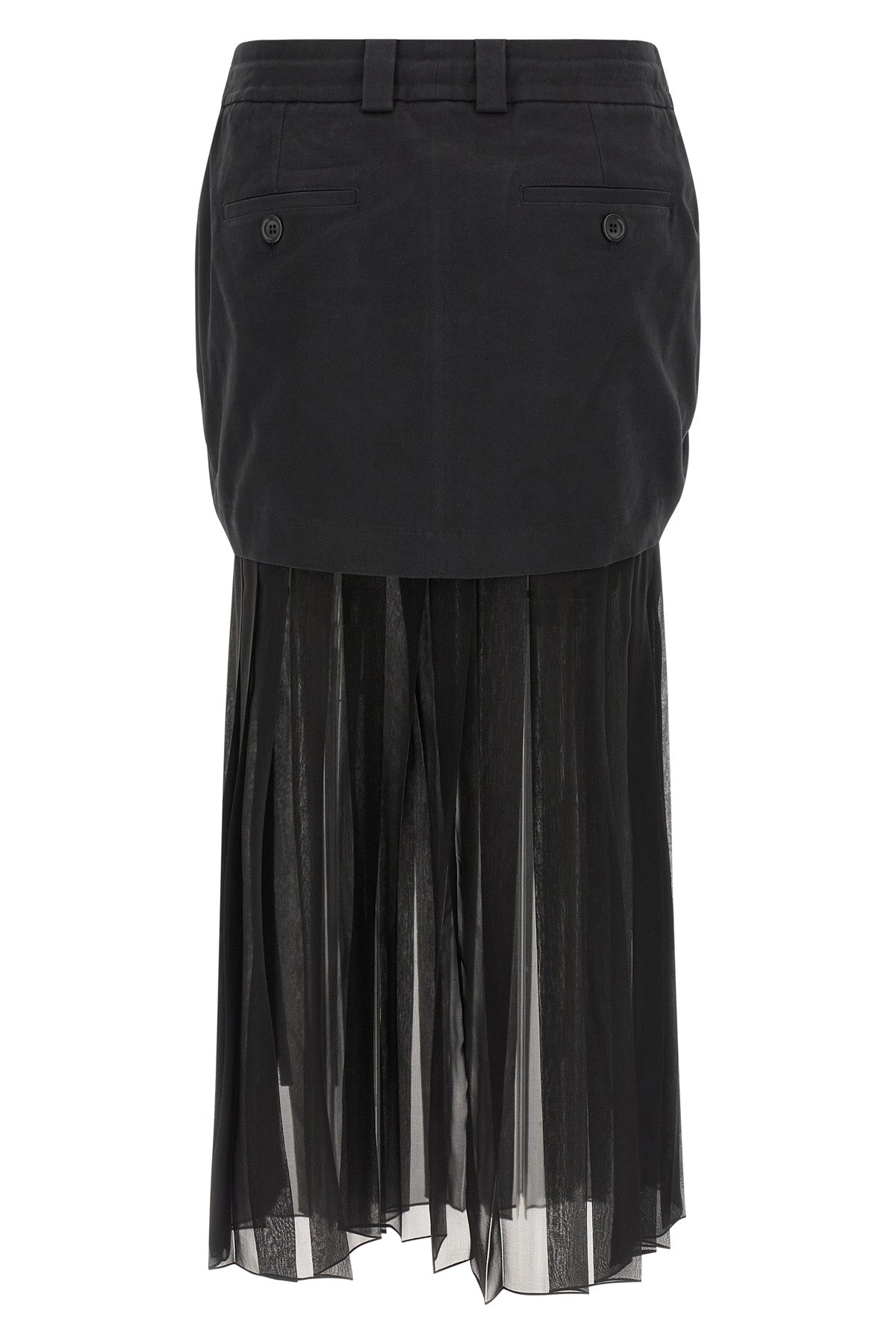cotton twill midi skirt
