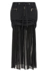cotton twill midi skirt