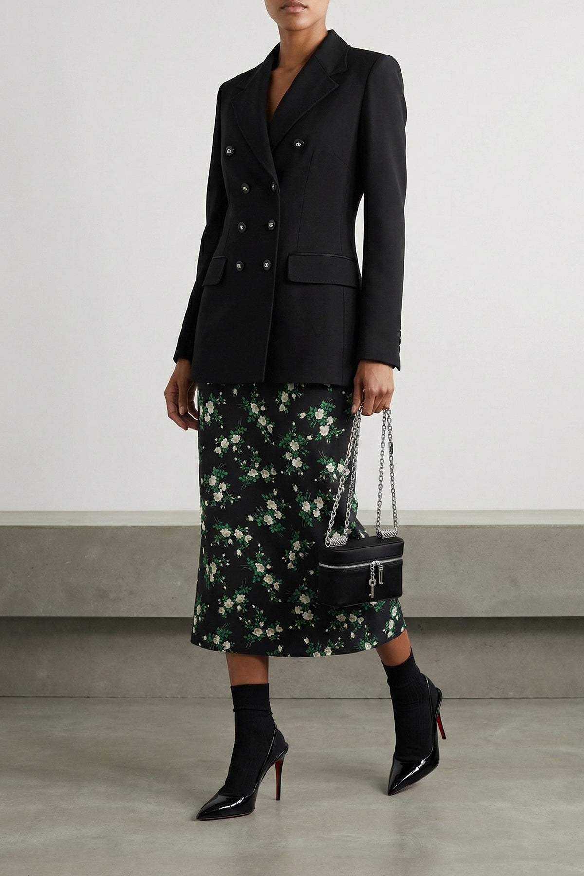 fiorellini print silk midi skirt