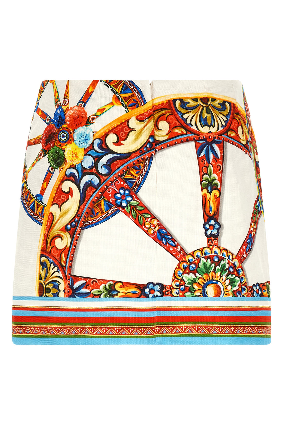 DOLCE &amp; GABBANA 38 the dolce&amp;gabbana structured cotton mini skirt stands out for its iconic all-ove