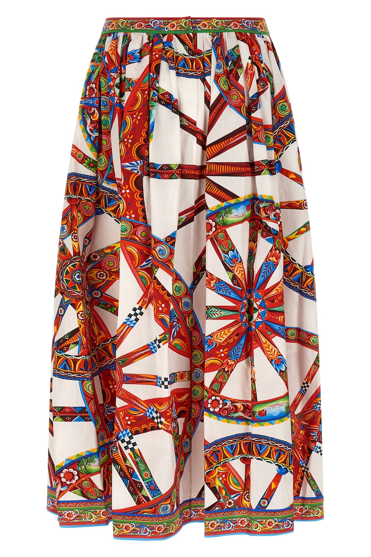 the dolce&gabbana midi skirt in fresh cotton poplin stands out for its iconic c