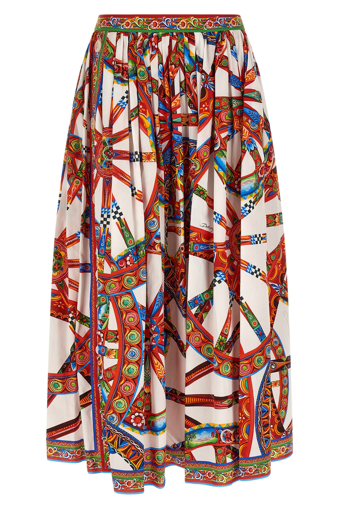 DOLCE &amp; GABBANA 38 the dolce&amp;gabbana midi skirt in fresh cotton poplin stands out for its iconic c