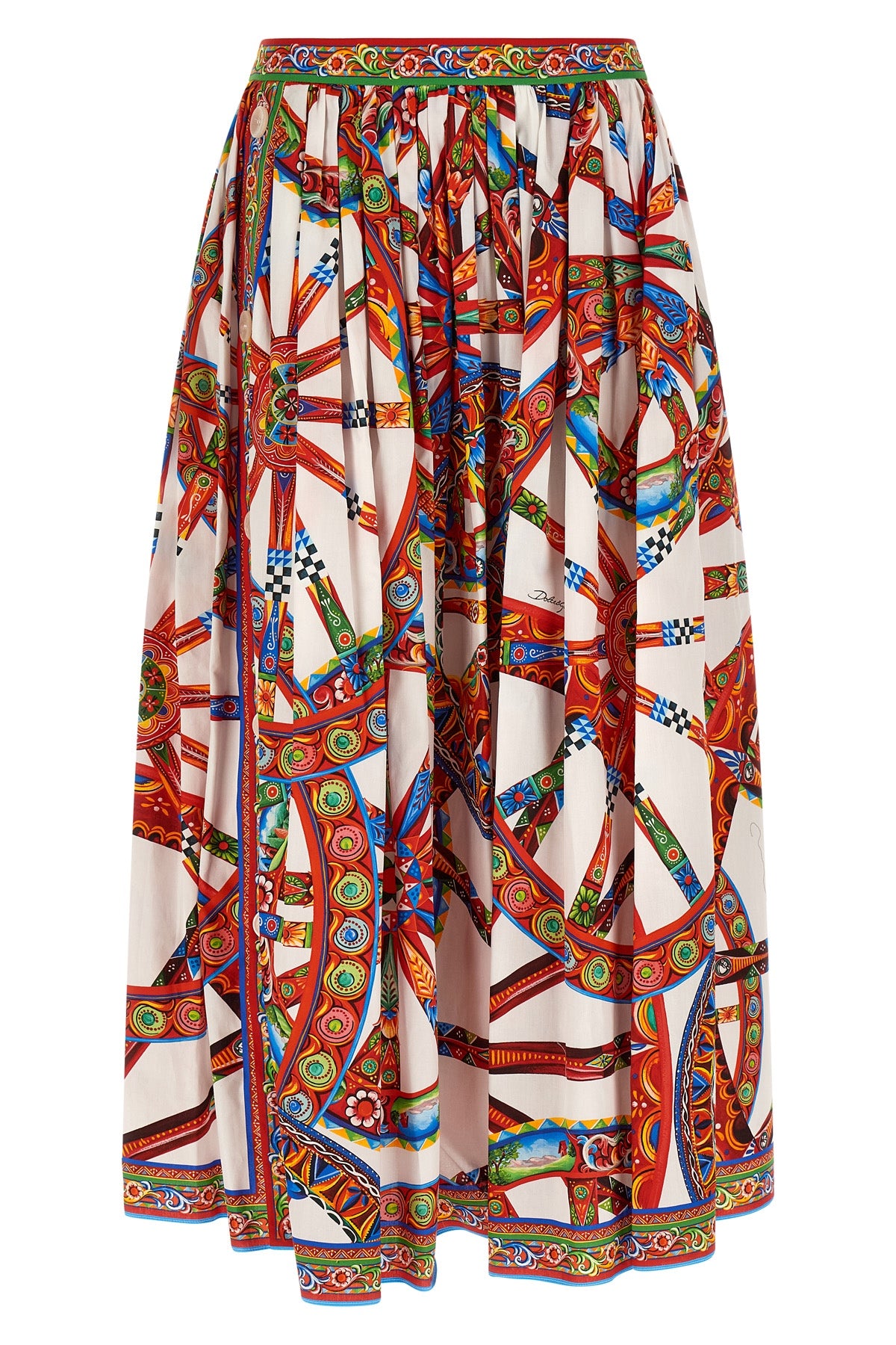 the dolce&gabbana midi skirt in fresh cotton poplin stands out for its iconic c