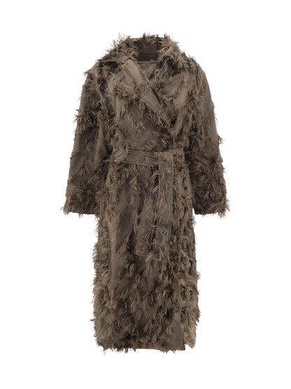 BRUNELLO CUCINELLI 40 coat with fur details