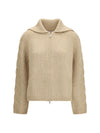alpaca and wool blend zip cardigan