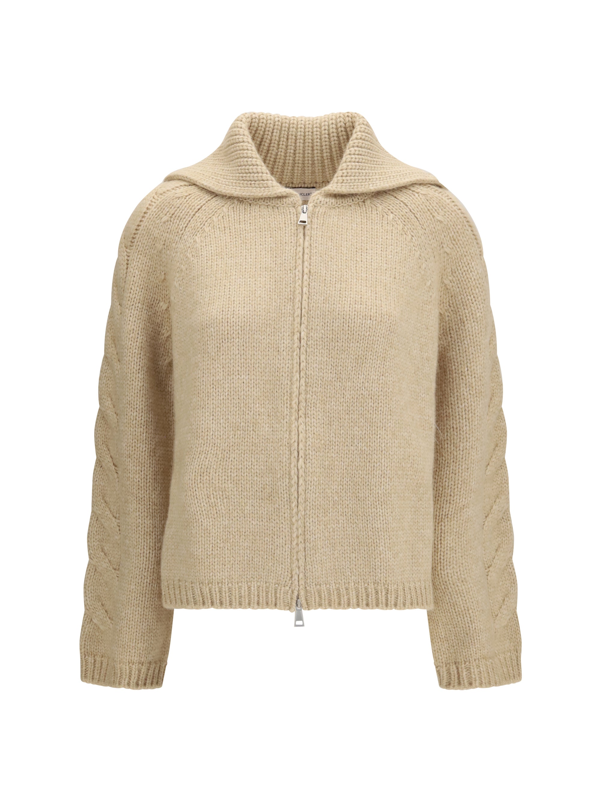 alpaca and wool blend zip cardigan