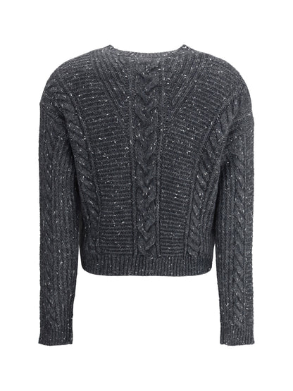 MAX MARA STUDIO L cropped boxy sweater in alpaca