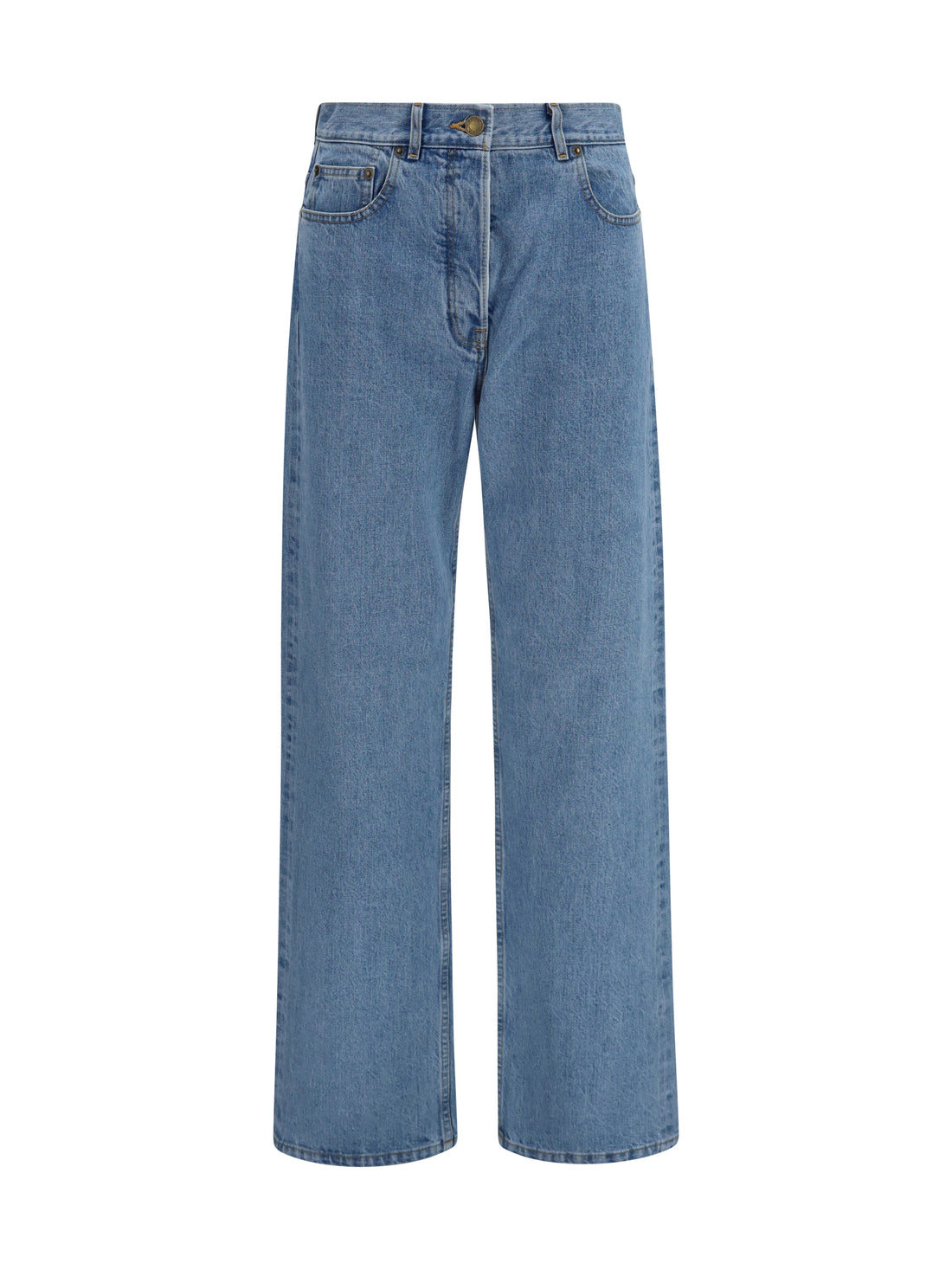 THOM BROWNE 38 straight-leg selvedge cotton jeans with adjustable back strap