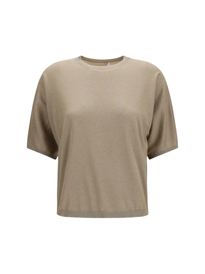 short-sleeve cashmere and silk sweater
