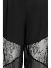 PINKO 38 nacy pants with lace inserts